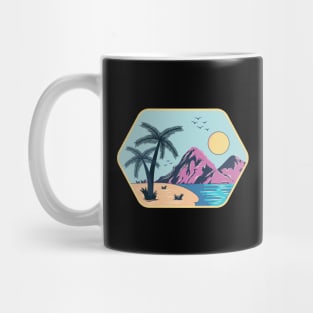 Tropical island with palm trees Mug